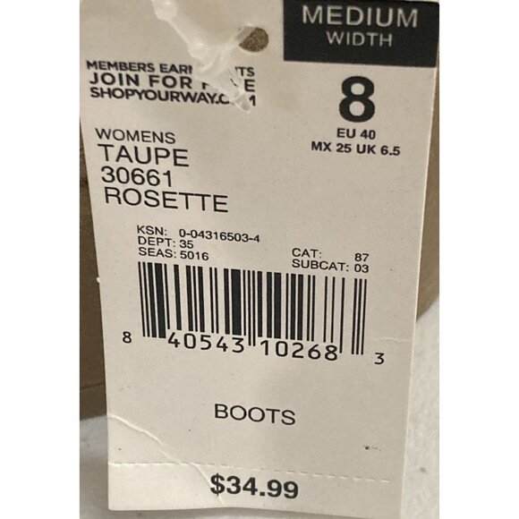 Joe Boxer Women's Size 8 Taupe Faux Suede Wedge Heel Ankle Boots shoes NWT - Picture 7 of 8